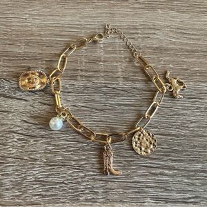 Gold Western/Country Charm Bracelet